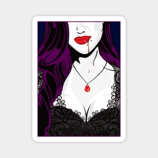 Halloween Vampire Pop Art Girl Magnet