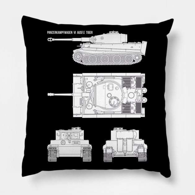 Tiger tank from all sides! Pillow by FAawRay