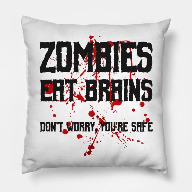 Zombies Eat Brains Pillow by valsymot