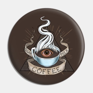 The Holy Trinity of Caffeine Pin