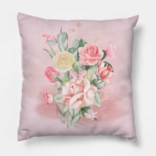 Watercolor Inspired Florals Pillow