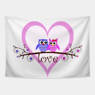 Owl Couple Tapestry