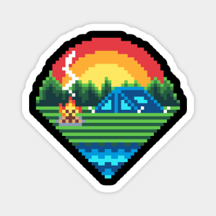 Pixel Camping Magnet