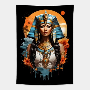 Cleopatra Queen of Egypt retro vintage floral design Tapestry