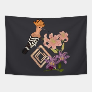 Art Deco Hoopoe Tapestry