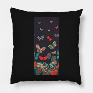 Butterfly Cascade Muted Colors Plus Splashes Pillow