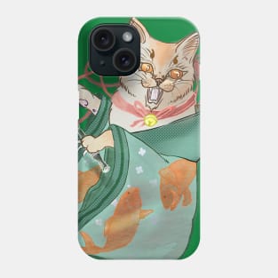 japan cat with kimono Phone Case