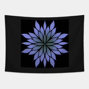 Lilac  floral symmetrical pattern with black background Tapestry