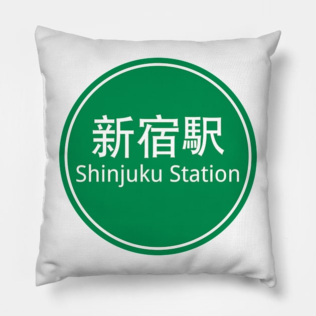 Shinjuku Station Round Pillow by hanoded