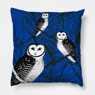 Owls on a Starry Night Pillow