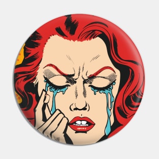 pop art crying girl Pin