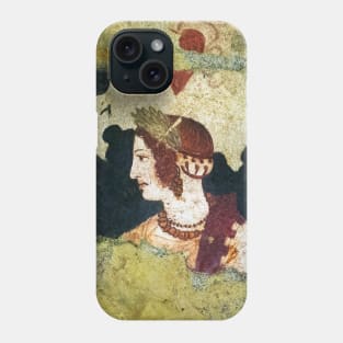 VELIA ,ETRUSCAN NOBLE WOMAN PORTRAIT Antique Tarquinia Fresco Phone Case