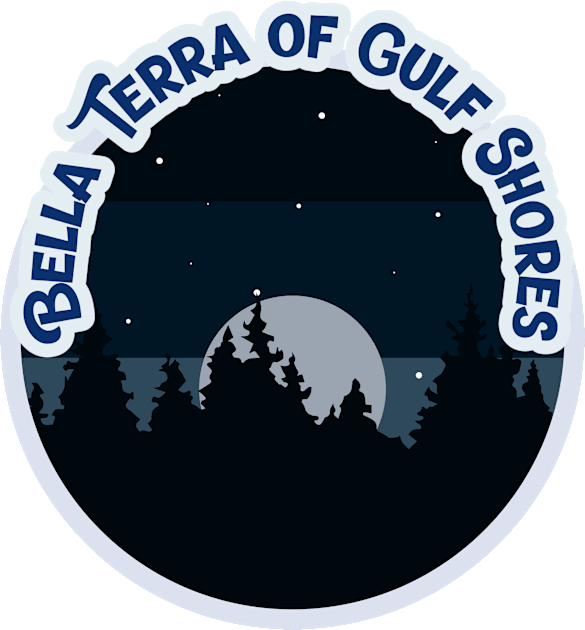 Bella Terra of Gulf Shores Campground Campground Camping Hiking and Backpacking through National Parks, Lakes, Campfires and Outdoors of Alabama Kids T-Shirt by AbsurdStore