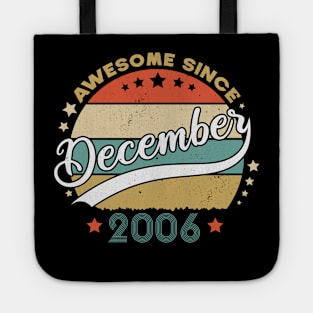 Awesome Since December 2006 Birthday Retro Sunset Vintage Funny Gift For Birthday Tote