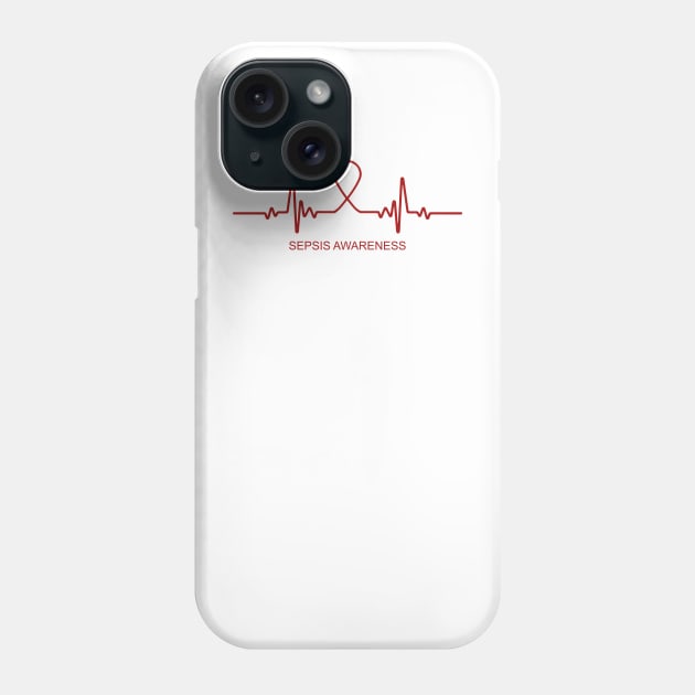 Sepsis Awareness Heartbeat - In This Family We Fight Together Phone Case by BoongMie