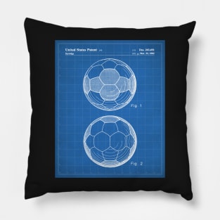 Soccer Ball Patent - Soccer Player Team Coach Art - Blueprint Pillow