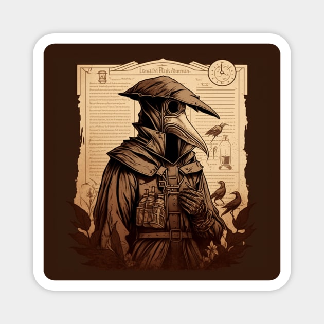 Plague Doctor Memories Magnet by History Cats