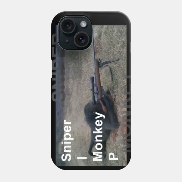 Sniper Monkey Phone Case by Lukasking Tees