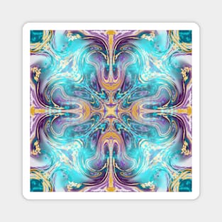 Aqua Nebula Kaleidoscope Magnet