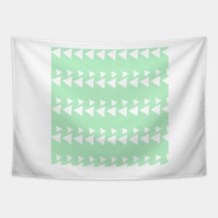 Triangles pattern Geometric design sage green Tapestry