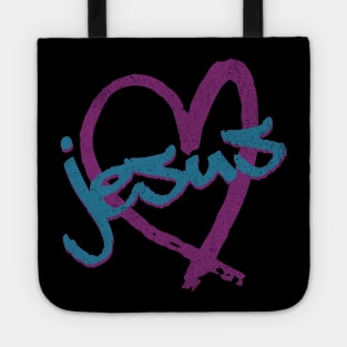 I Love Jesus Vintage 80's & 90's Purple and Blue Tote