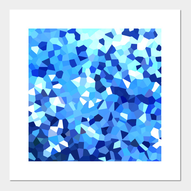 Modern Blue And White Stained Glass Ocean Abstract Mosaic Mosaic