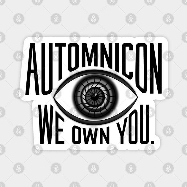 Mini Automnicon Logo (Black) Magnet by Battle Bird Productions