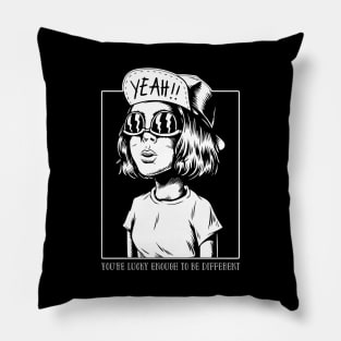 'You're Lucky Enough To Be Different' Autism Awareness Shirt Pillow