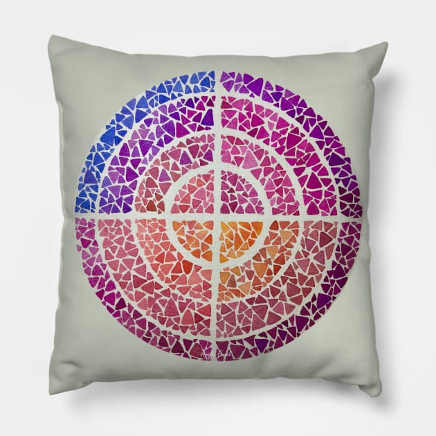 Rainbow Abstract Pillow by amyliafaizalart