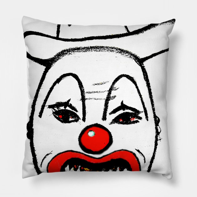 Bad Clown Pillow by MaksciaMind