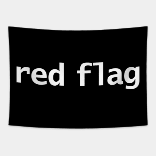 Red Flag in White Text Tapestry