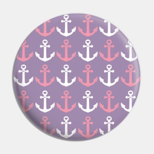 Nautical Anchors Pattern Captain Beach Ocean Pin