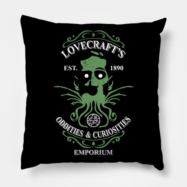 Lovecraft's Emporium Pillow by jrberger