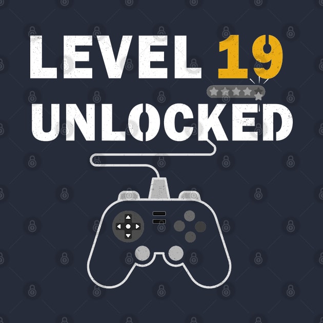 Level 19 Unlocked 19 years Old Gamer Birthday Gift by kaza191