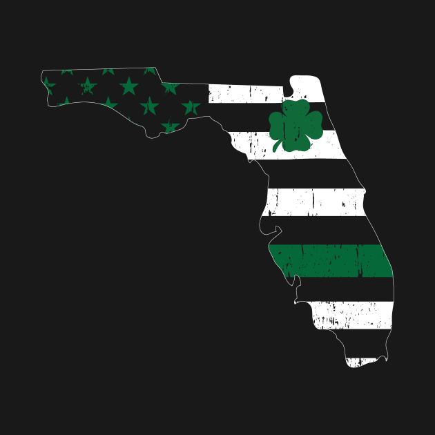 St Patricks Vintage Florida Irish USA Flag Lucky T-Shirt by bbreidenbach