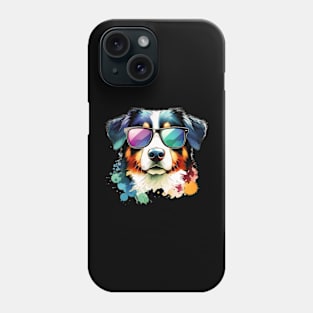 Watercolor Appenzeller Sennehund Dog Wearing Sunglasses Phone Case