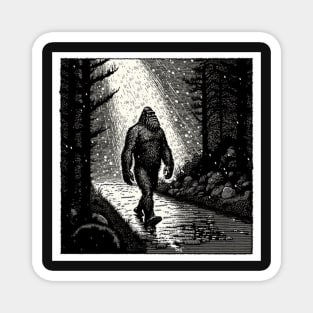 Bigfoot Out For a Winter Stroll Magnet