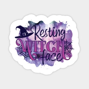 Resting witch face Halloween design Magnet