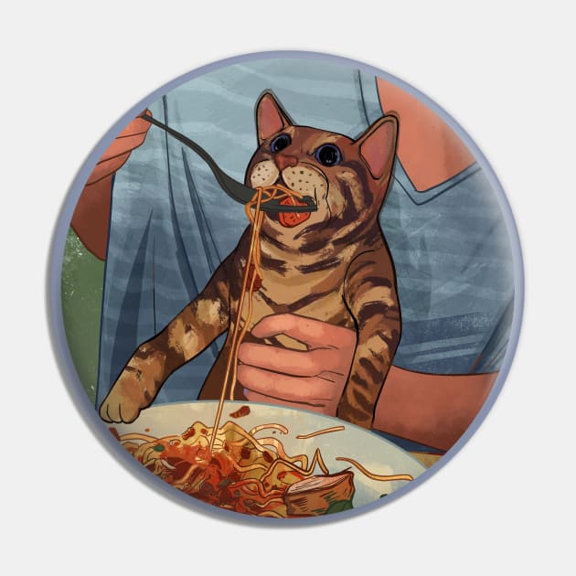 Spaghetti Cat Pin by Catwheezie