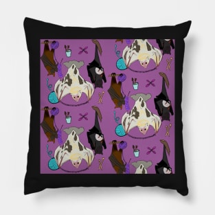 Craft Bats Wisteria Purple Knitting Crafty Sewing Embroidery Cross-Stitch Tatting Bats Pillow