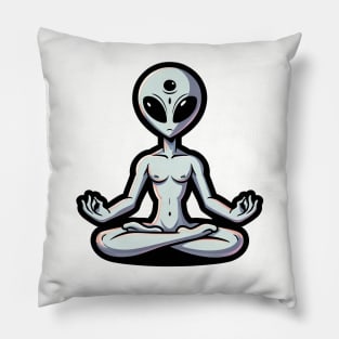 meditation peaceful alien Pillow