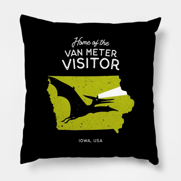 Home of the Van Meter Visitor | Home State Cryptids Collection Pillow by Strangeology