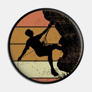 Retro Vintage Climbing The Mountain Climber Vintage Pin