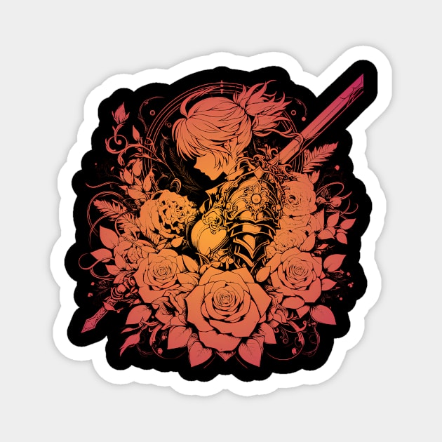 Anime warrior girl artwork Magnet by Mechanime World