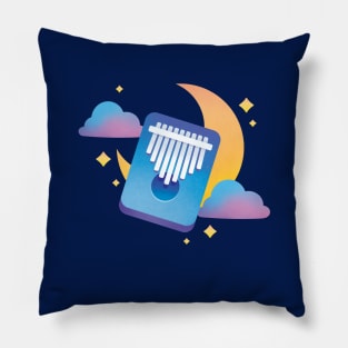 Kalimba Blue Night Moon Stars Pillow