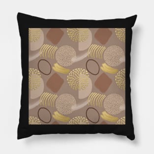 Abstract Golden Pattern Pillow