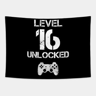 Level 16 Unlocked T-Shirt - 16th Birthday Gift Tapestry