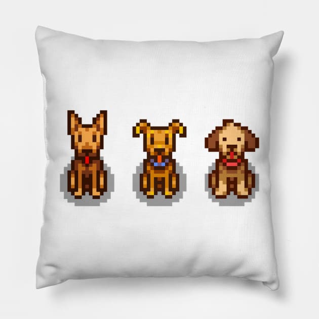 Stardew Valley Pets: 3 Dogs Pillow by r9440