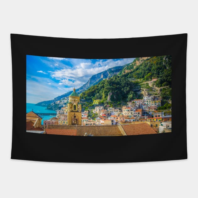 Amalfi village, Italy Tapestry by mitzobs