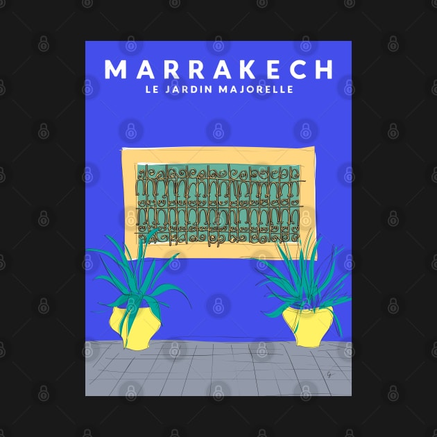 Le Jardin Majorelle, Marrakech (Marrakesh), Morocco Travel Poster by lymancreativeco